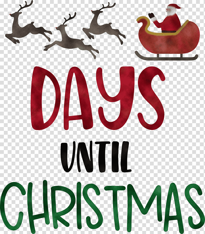 Days until Christmas Christmas Santa Claus, Christmas , Deer, Logo, Meter, Biology, Science transparent background PNG clipart