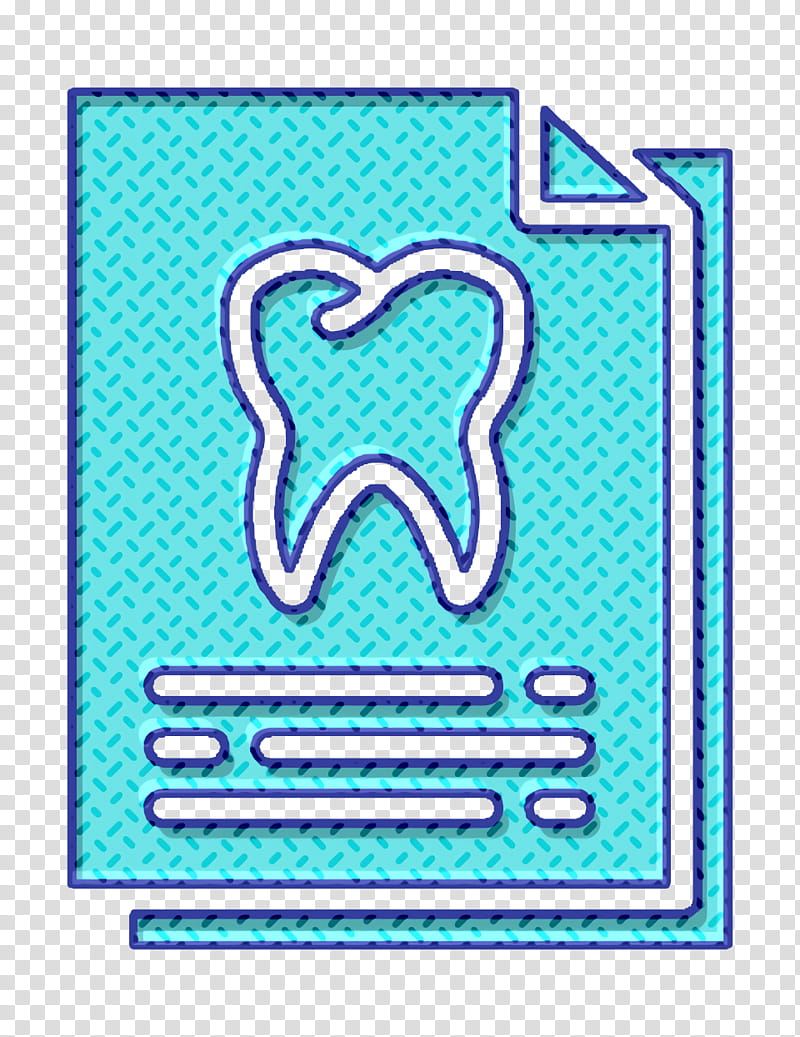 Dentist icon Dental record icon Dentistry icon, Aqua, Text, Turquoise, Teal, Electric Blue, Line, Rectangle transparent background PNG clipart