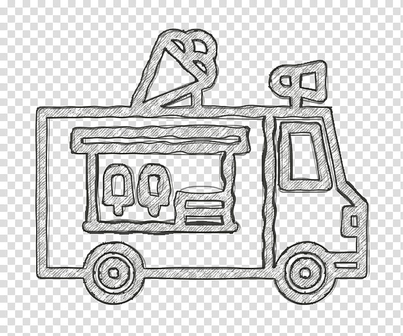 Ice cream truck icon Ice Cream icon, Line Art, Coloring Book, Vehicle, Drawing, Car, Auto Part, Emergency Vehicle transparent background PNG clipart