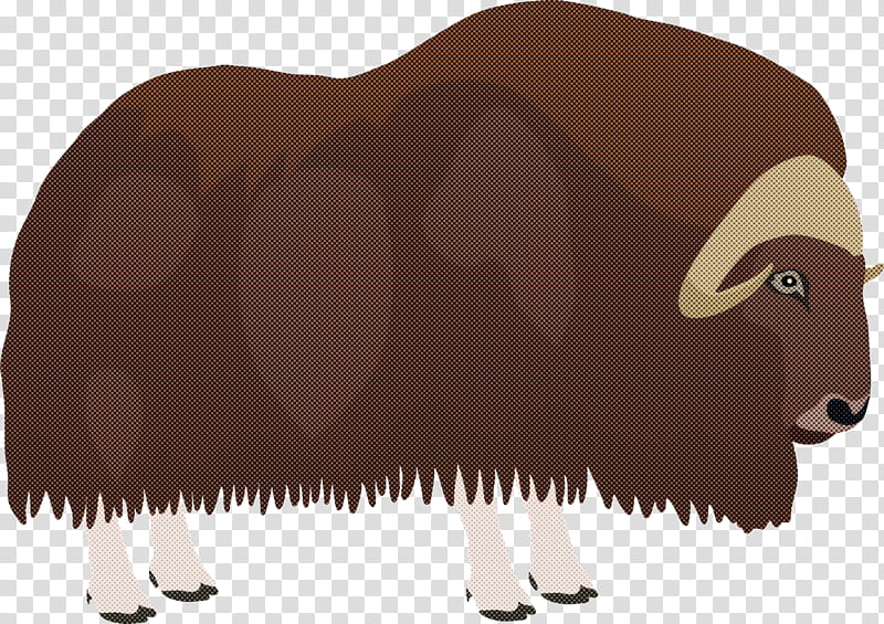 sheep ox domestic yak goat dairy cattle, American Bison, Snout, Cartoon transparent background PNG clipart