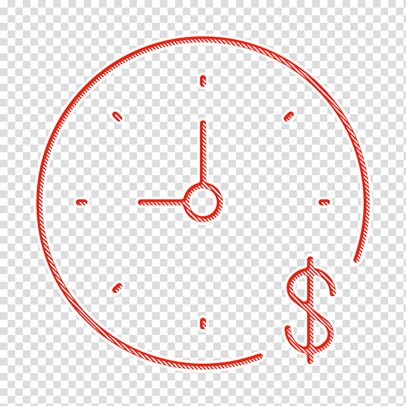 Time is money icon Clock icon Business icon, Red, Text, Diagram, Number transparent background PNG clipart