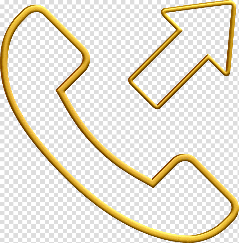 IOS7 Set Lined 1 icon Phone receiver icon Telephone Call icon, Triangle, Yellow, Meter, Symbol, Jewellery, Human Body transparent background PNG clipart
