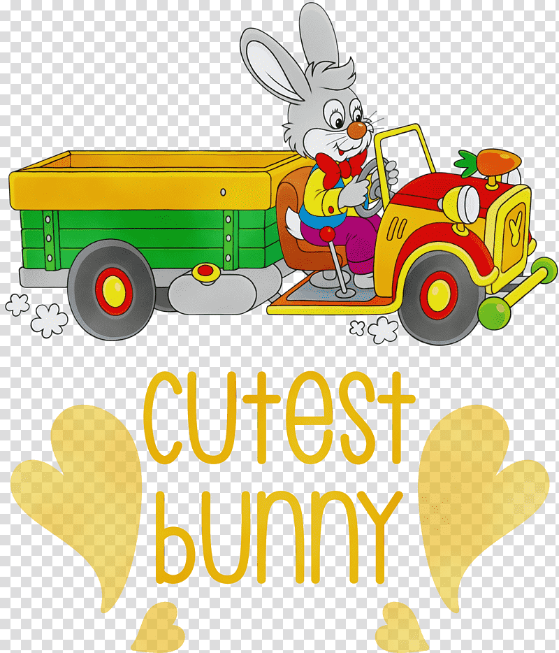 car truck driving passenger car drawing, Cutest Bunny, Easter Day, Happy Easter, Watercolor, Paint, Wet Ink transparent background PNG clipart