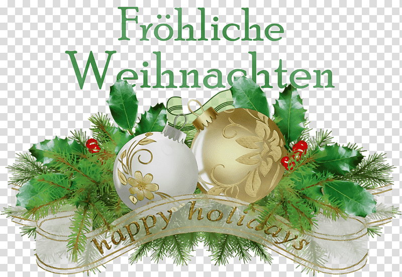 Happy Holidays Ribbon, Frohliche Weihnachten, Merry Christmas, Watercolor, Paint, Wet Ink, Christmas Ornament transparent background PNG clipart
