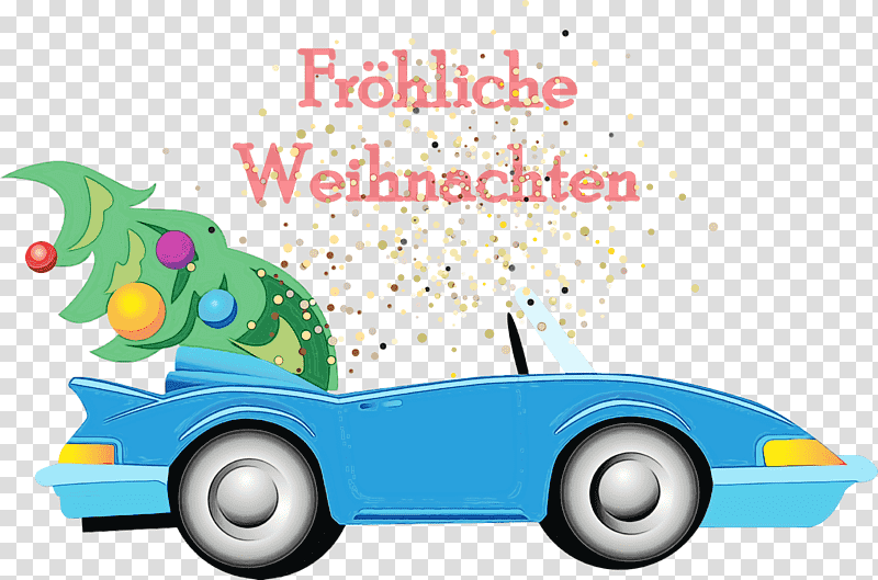 ded moroz snegurochka model car play vehicle car, Frohliche Weihnachten, Merry Christmas, Watercolor, Paint, Wet Ink, Cartoon M transparent background PNG clipart