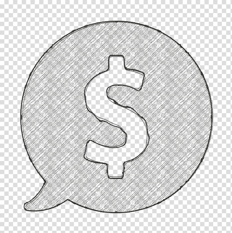 Cash icon business icon Speech bubble icon, Finances Icon, Black And White
, Circle, Meter, Number, Antihero transparent background PNG clipart