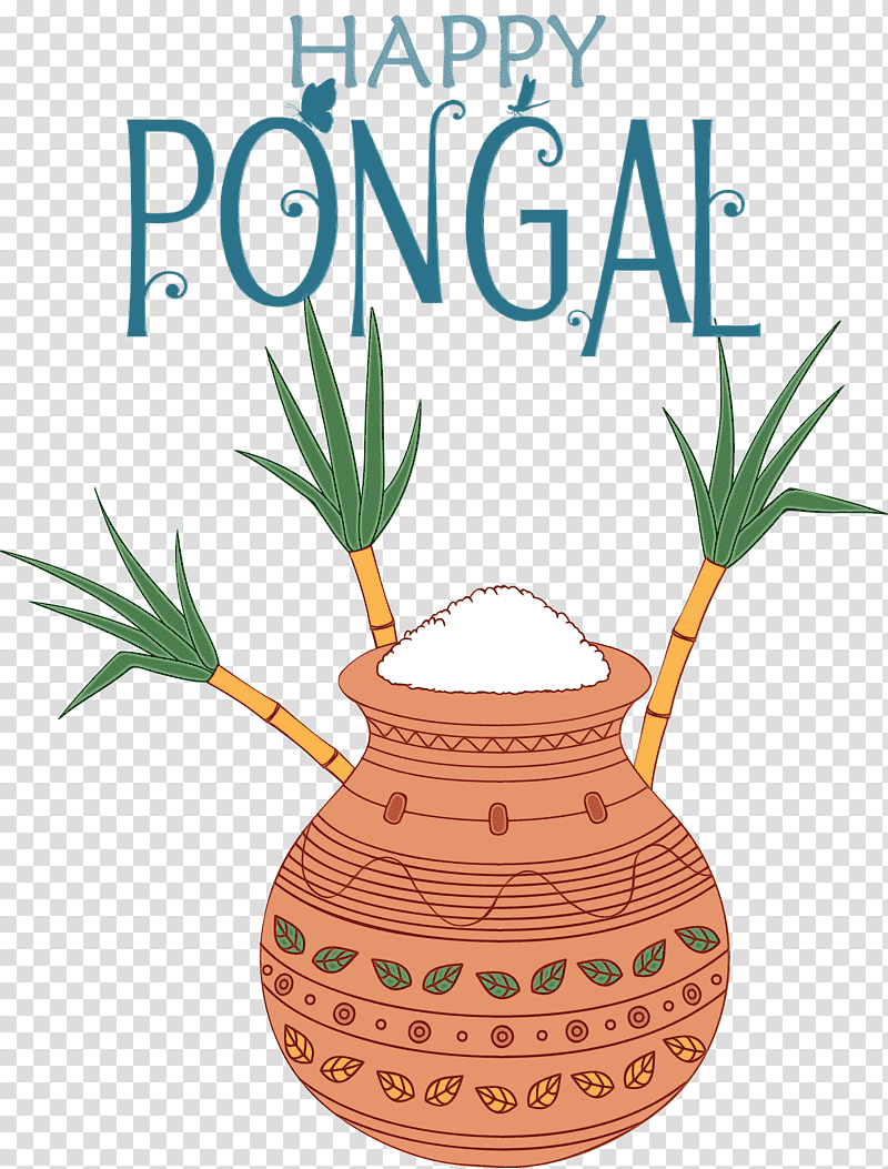Pongal, Happy Pongal, Watercolor, Paint, Wet Ink, Vels Handwrite, Text transparent background PNG clipart