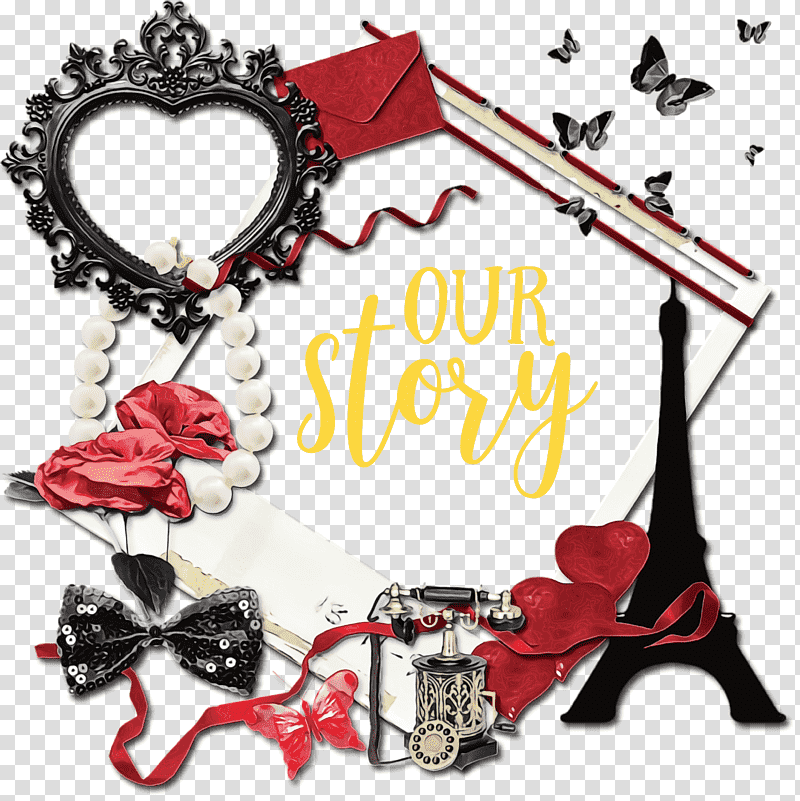 Eiffel Tower, Valentines Day, Our Story, Watercolor, Paint, Wet Ink, Betty Boop transparent background PNG clipart