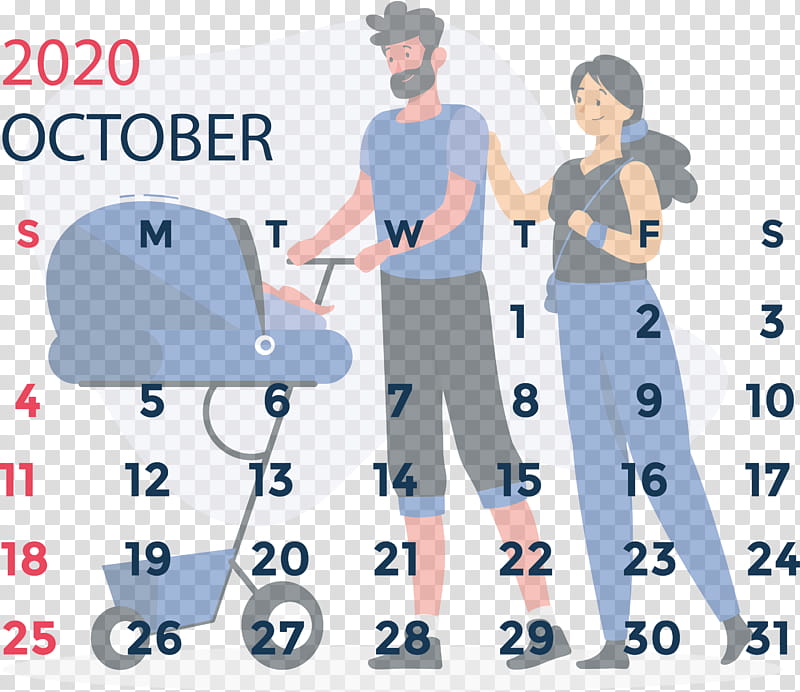 October 2020 Calendar October 2020 Printable Calendar, Shoe, Public Relations, Clothing, Fashion, Dress, Sleeve, Sportswear transparent background PNG clipart