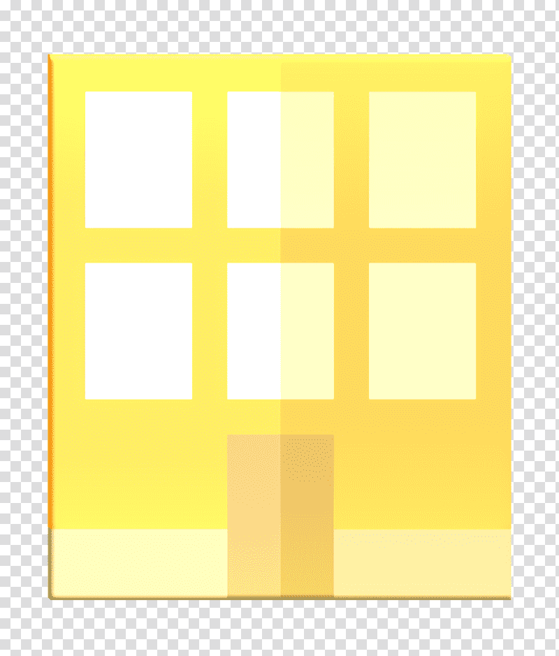 Business and office collection icon Town icon Building icon, Frame, Yellow, Meter, Square Meter, Mathematics, Geometry transparent background PNG clipart
