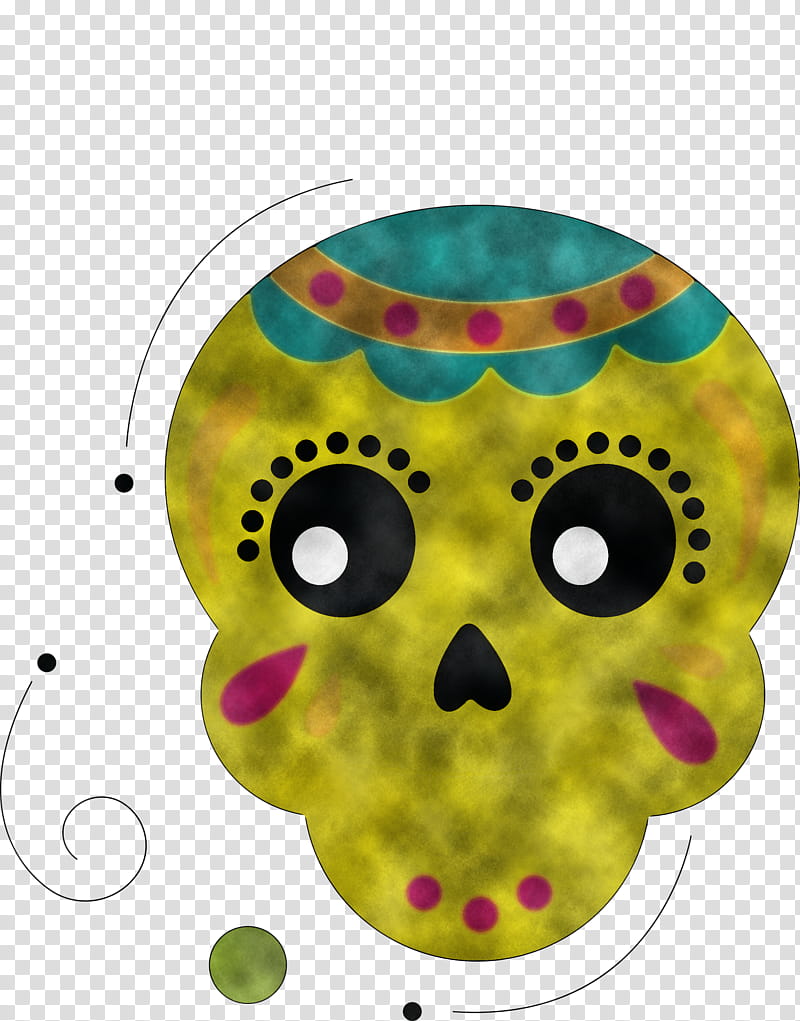 Calavera La Calavera Catrina sugar skull, Circle, Yellow, Science, Precalculus, Analytic Trigonometry And Conic Sections, Biology, Mathematics transparent background PNG clipart