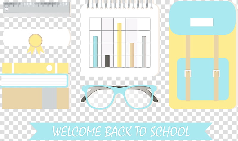 Glasses, Welcome Back To School, Watercolor, Paint, Wet Ink, Logo, Meter, Line transparent background PNG clipart