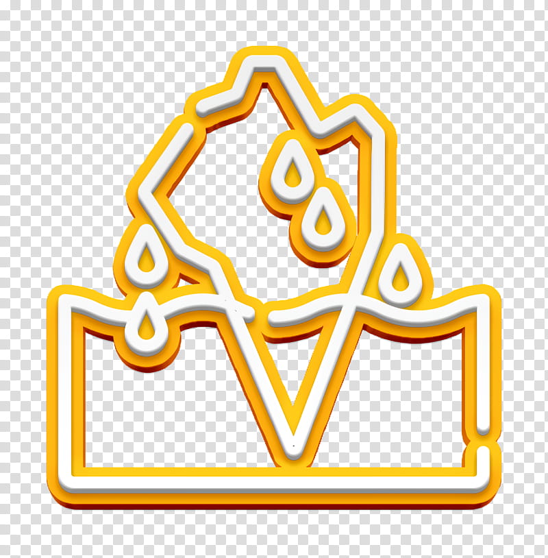 Climate Change icon Glacier icon Iceberg icon, Yellow, Line, Symbol, Logo transparent background PNG clipart