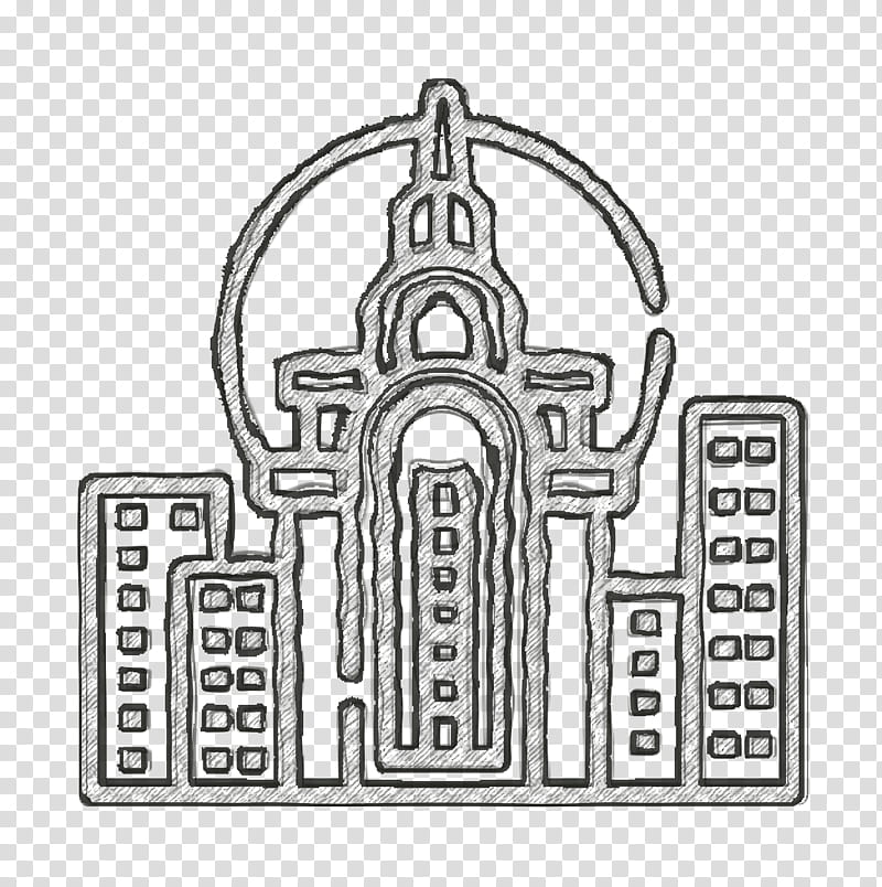 Town icon City icon, White, Line Art, Landmark, Architecture, Diagram transparent background PNG clipart