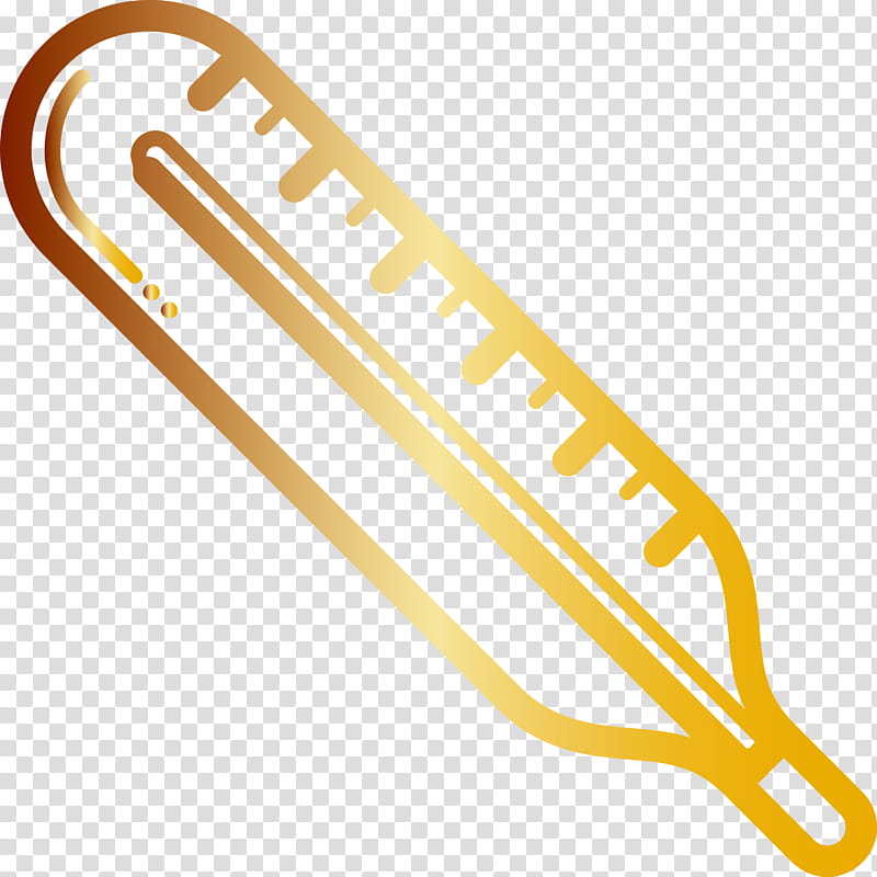 thermometer fever COVID, Sports Equipment, Yellow, Line transparent background PNG clipart