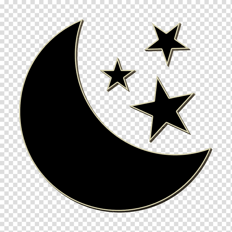 nature icon POI Nature icon Moon icon, Moon And Stars Icon, Crescent, , Star Polygon, Lunar Phase, Silhouette transparent background PNG clipart