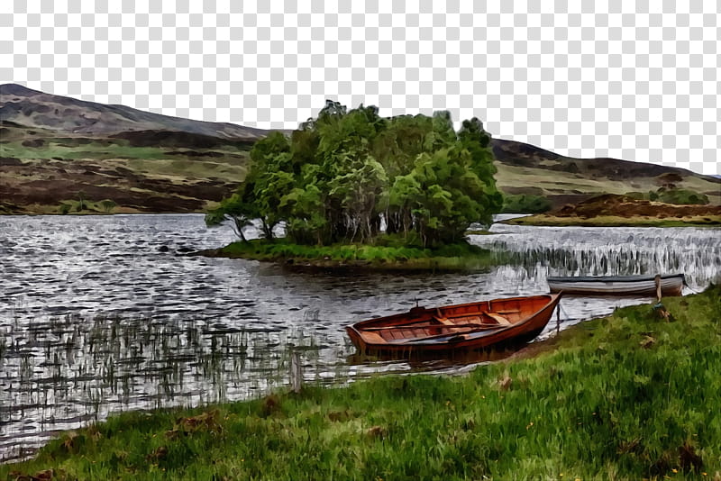 boat dock nature reserve nature, Watercolor, Paint, Wet Ink, River, Loch, Harbor, Wetland transparent background PNG clipart