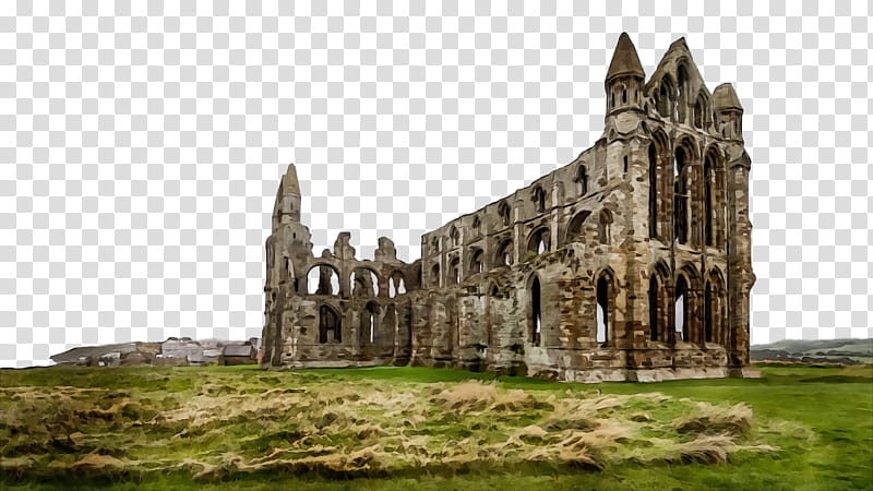 ruins medieval architecture architecture whitby abbey, Watercolor, Paint, Wet Ink, History Of Architecture, Gothic Architecture, Middle Ages, Nostalgia transparent background PNG clipart