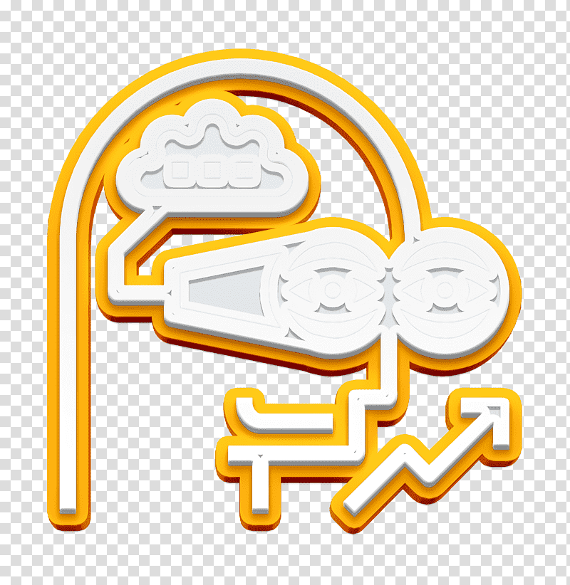 Brainstorm icon Think icon Business Situations icon, Cartoon, Yellow, Meter, Line, Symbol, Behavior transparent background PNG clipart