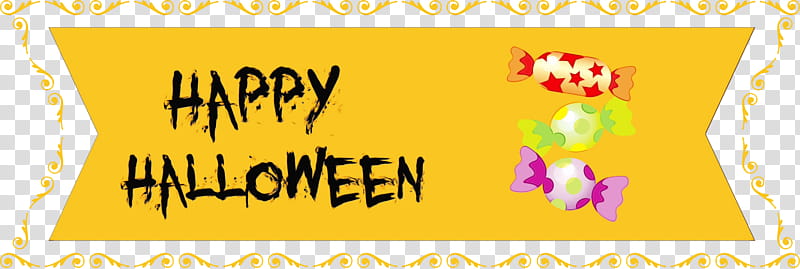 logo yellow banner line meter, Happy Halloween Banner, Watercolor, Paint, Wet Ink, Geometry, Mathematics transparent background PNG clipart