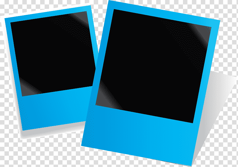 Polaroid Frame, Cobalt Blue, Frame, Rectangle, Teal, Electric Blue M, Microsoft Azure transparent background PNG clipart