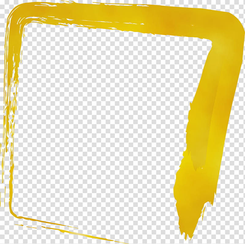 yellow, BRUSH FRAME, Watercolor Frame, Paint, Wet Ink transparent background PNG clipart