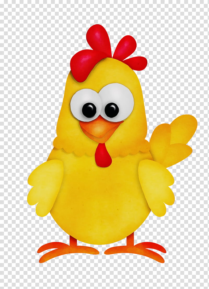 chicken rooster yellow toy, Watercolor, Paint, Wet Ink, Cartoon, Bird, Animal Figure, Animation transparent background PNG clipart