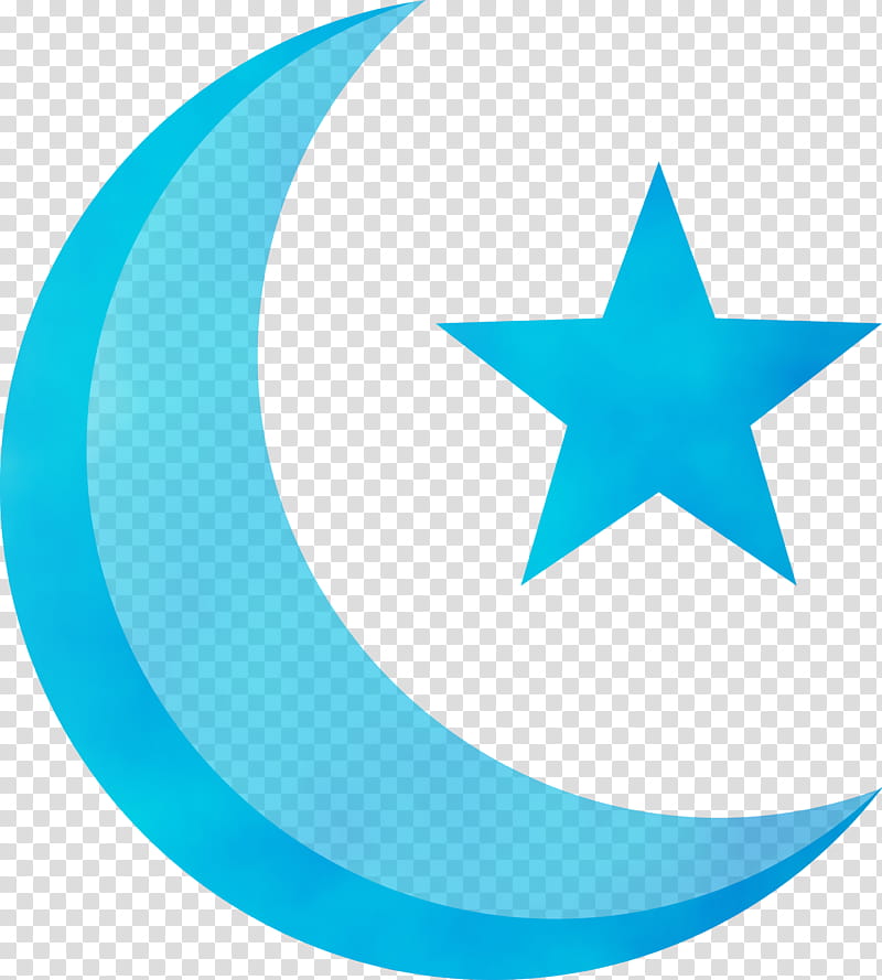 aqua turquoise crescent circle logo, Ramadan, Islam, Muslims, Watercolor, Paint, Wet Ink, Symbol transparent background PNG clipart