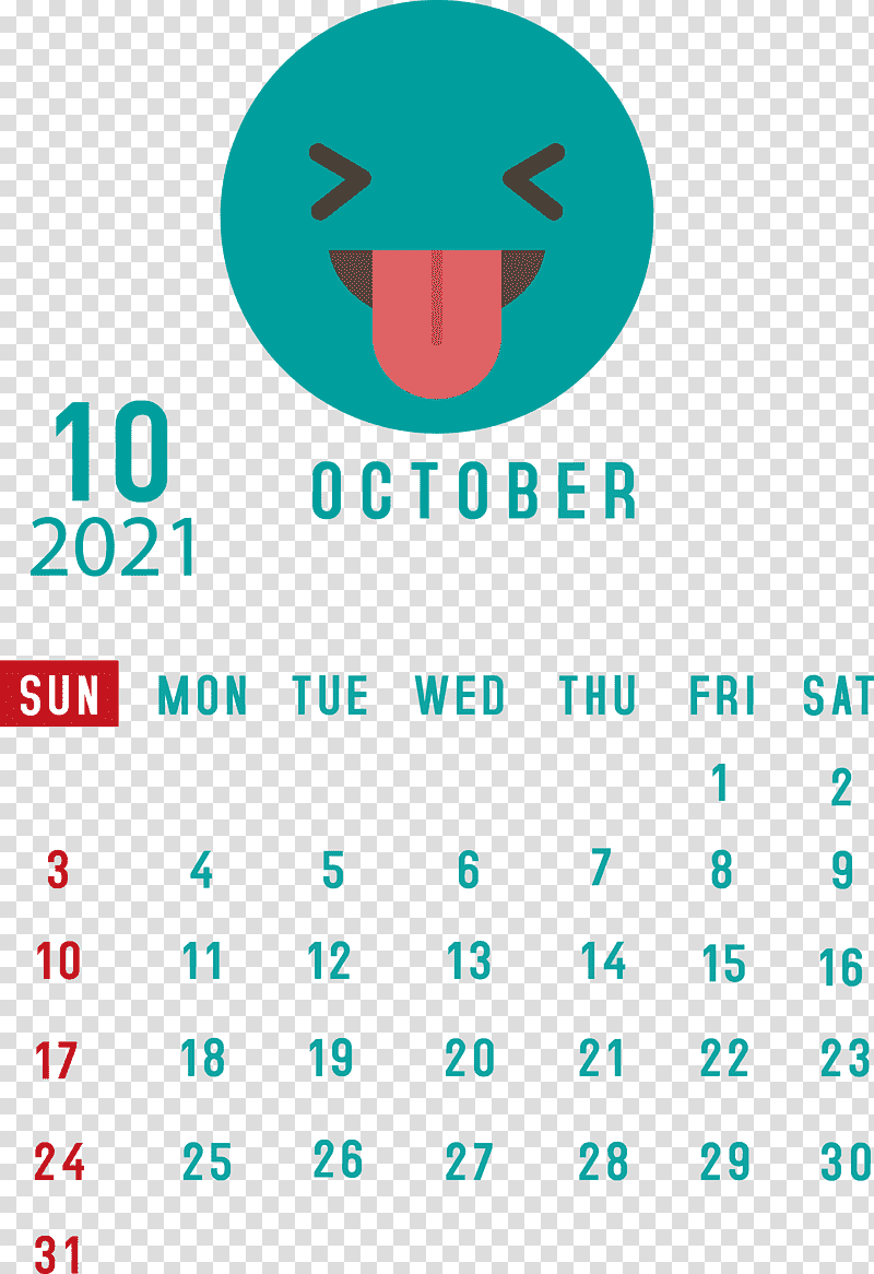 October 2021 Printable Calendar October 2021 Calendar, Htc Hero, Logo, Aqua M, Green, Line, Meter transparent background PNG clipart