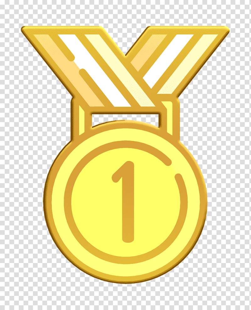 Gold medal icon Sports icon Prize icon, Yellow, Meter, Number, Chemistry, Science transparent background PNG clipart