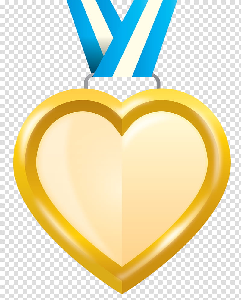 heart gold medal badge, Yellow, Jewellery, M095 transparent background PNG clipart