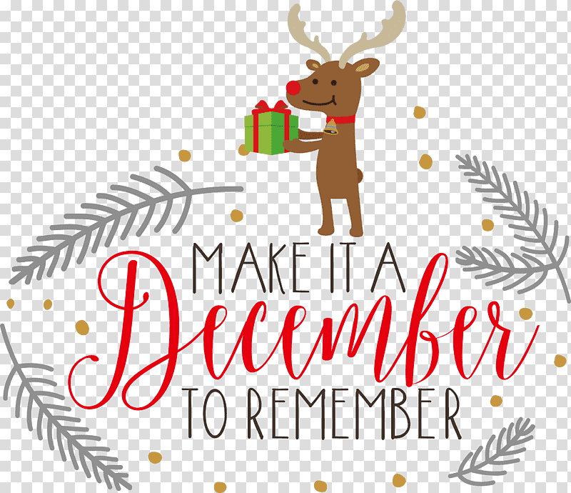 Make It A December December Winter, Winter
, Reindeer, Christmas Day, Boxing Day, Holiday, Santa Claus transparent background PNG clipart