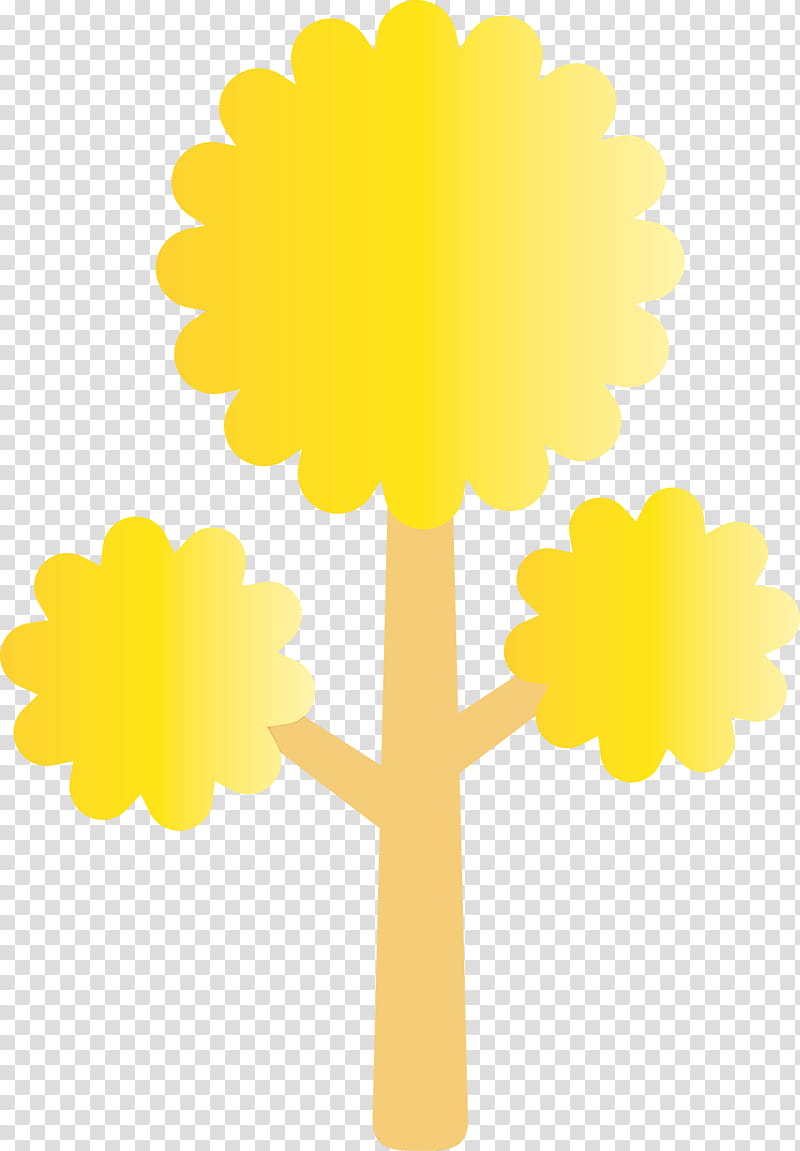 yellow tree symbol plant, Abstract Tree, Cartoon Tree, Watercolor, Paint, Wet Ink transparent background PNG clipart