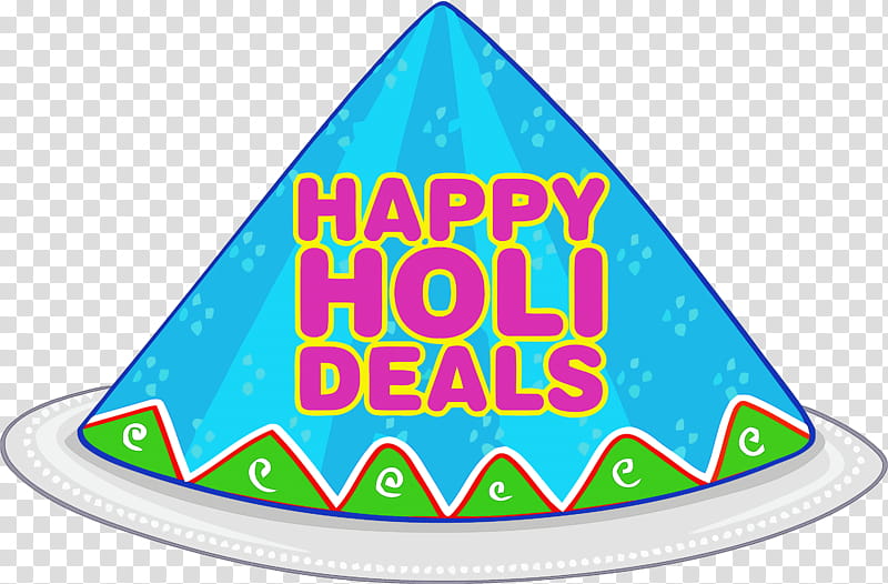 Holi Sale Holi Offer Happy Holi, Party Hat, Aqua, Turquoise, Party Supply, Triangle, Birthday Candle transparent background PNG clipart
