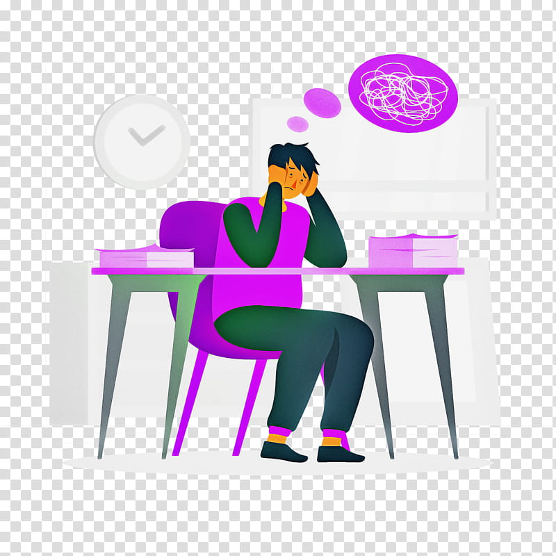مرکز نوروتراپی آسایش (دکتر مجید ترابی) chair sitting cartoon logo, Violet, Psychological Stress, Brain, Memory transparent background PNG clipart