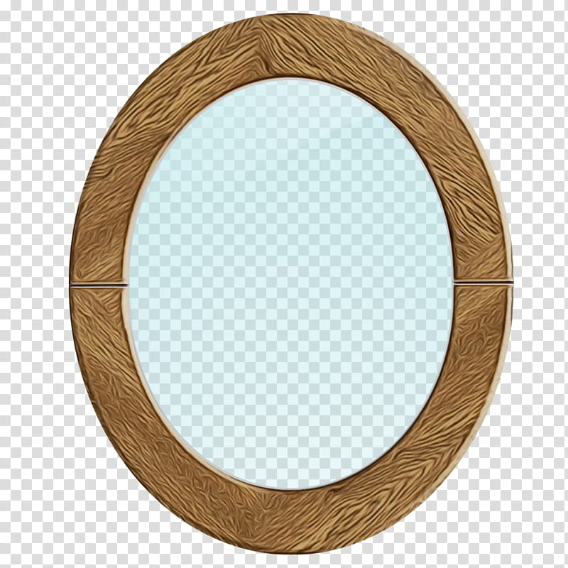 mirror circle oval beige, Watercolor, Paint, Wet Ink transparent background PNG clipart