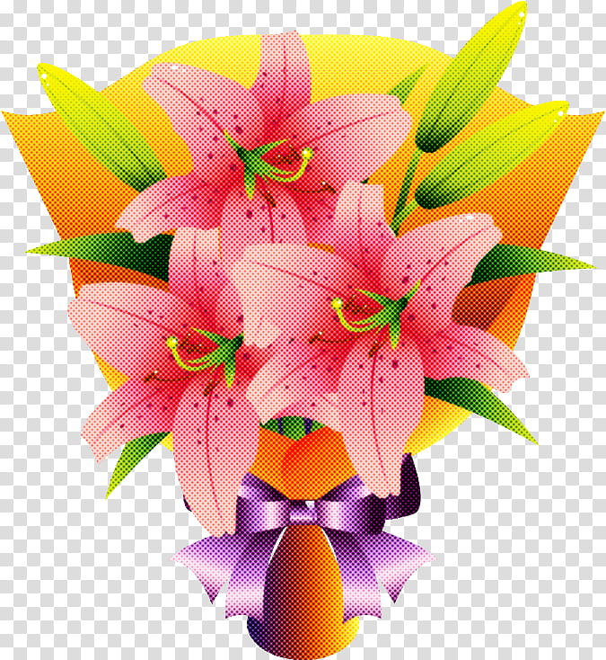 Lilium Bouquet Flower Bouquet flower bunch, Spring Flower, Lily, Pink, Cut Flowers, Petal, Plant, Stargazer Lily transparent background PNG clipart
