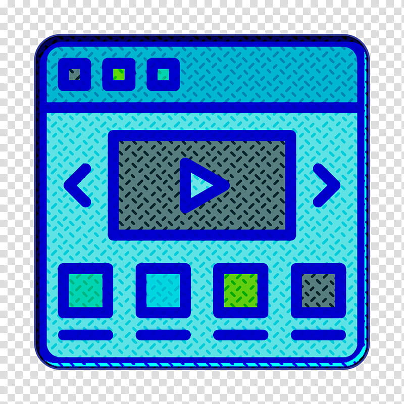 User Interface Vol 3 icon Video web icon User interface icon, Electric Blue, Square, Rectangle transparent background PNG clipart