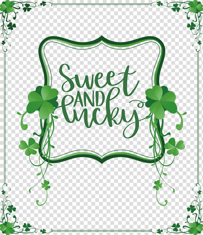 Sweet And Lucky St Patricks Day, Saint Patricks Day, Shamrock, Royaltyfree, Holiday, Fourleaf Clover transparent background PNG clipart