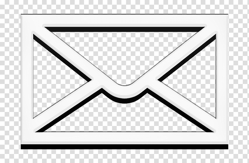 Mail icon Email icon Envelope icon, Black And White
, Line Art, Symbol, Chemical Symbol, Meter, Triangle transparent background PNG clipart