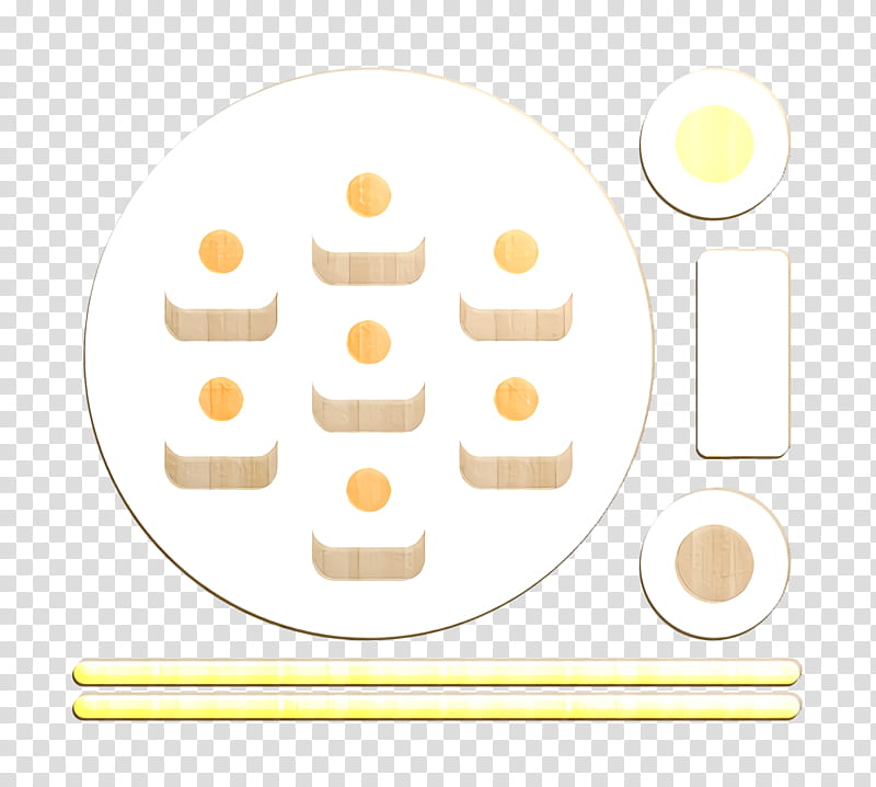 Sushi roll icon Restaurant icon Sushi icon, Text, Yellow, Circle, Smile, Logo transparent background PNG clipart