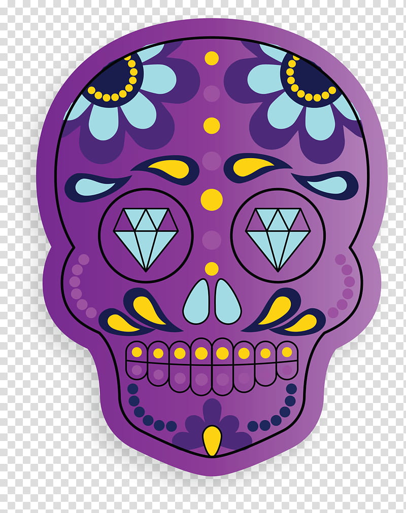 Skull Mexico, Purple transparent background PNG clipart