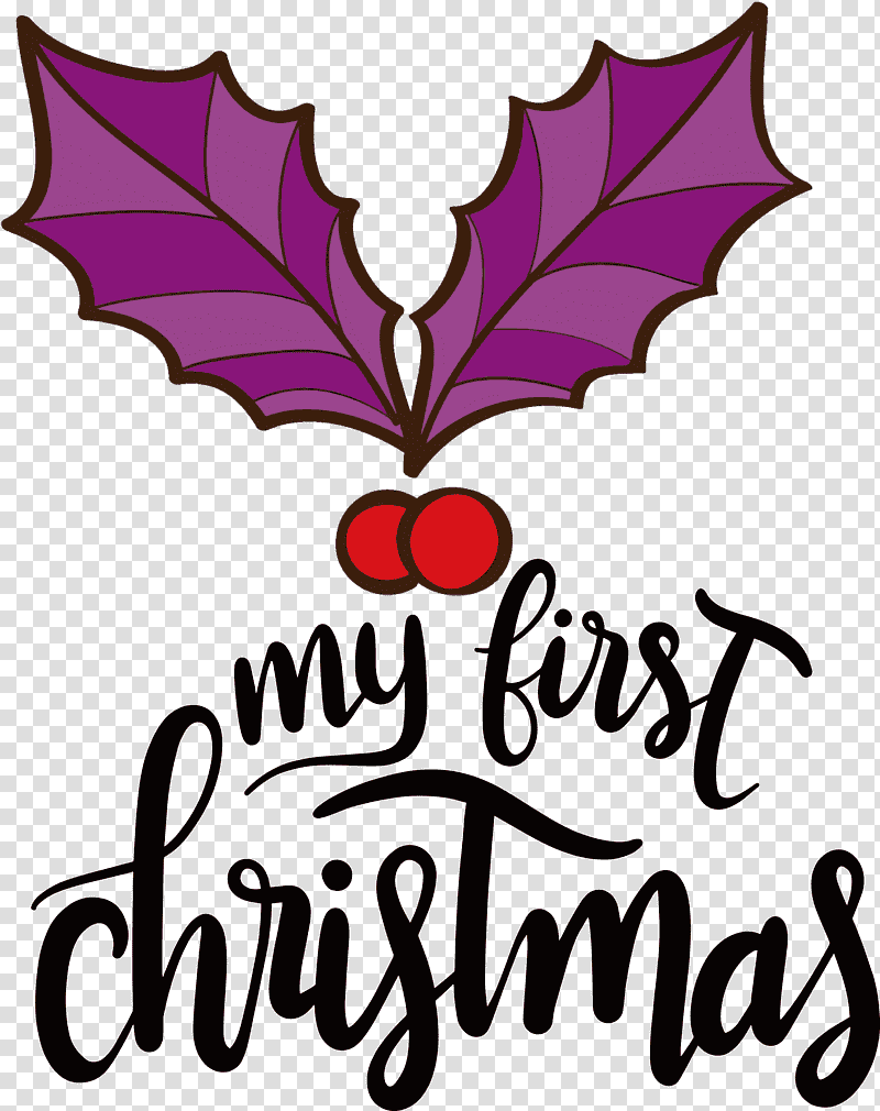 My First Christmas, Flower, Logo, Meter, Leaf, Purple, Mtree transparent background PNG clipart