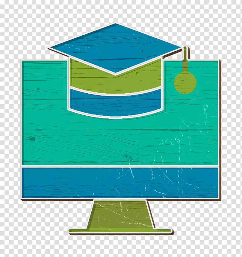 Screen icon School icon Elearning icon, Green, Line, Rectangle transparent background PNG clipart