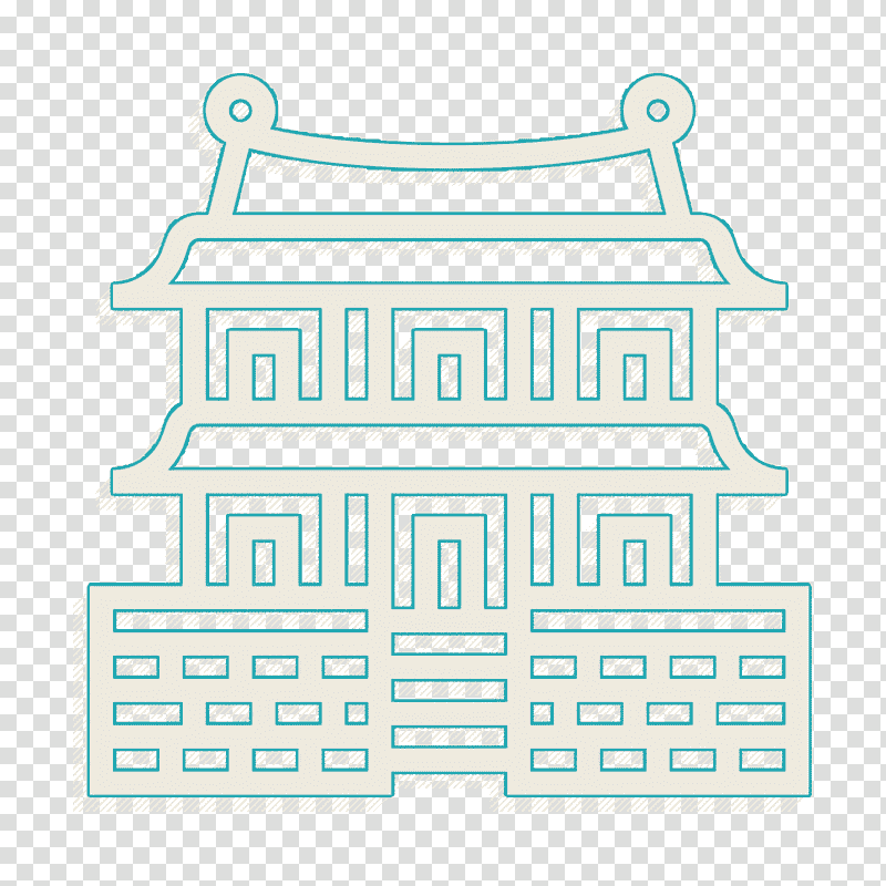 Gyeongbokgung icon Landmark icon Korea icon, Line, Symbol, Meter, Structurem, Geometry, Mathematics transparent background PNG clipart