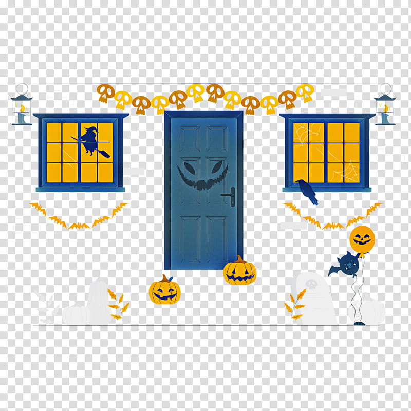 Halloween, Halloween , Frame, Yellow, Text, Line, Recreation, Mathematics transparent background PNG clipart