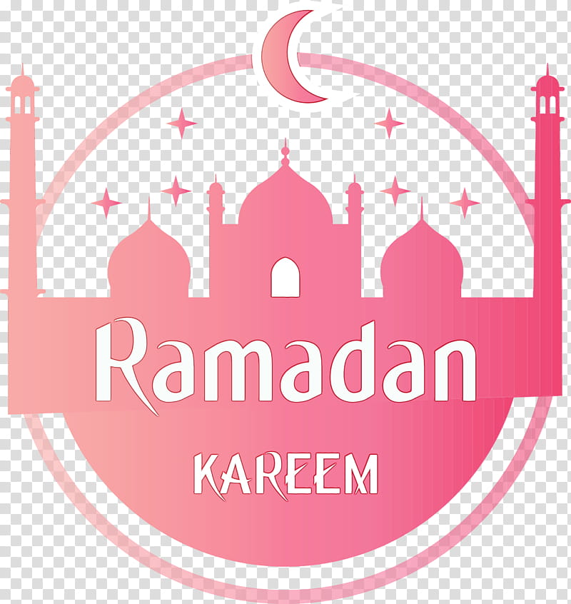 pink logo label font sticker, Ramadan Kareem, Ramadan Mubarak, Watercolor, Paint, Wet Ink transparent background PNG clipart