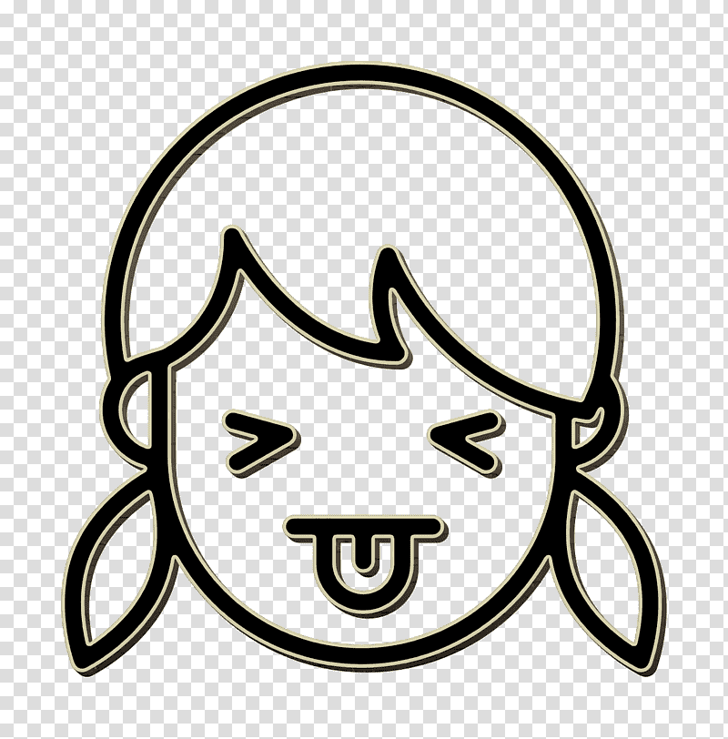 People faces icon Child icon Girl Showing Tongue icon, People Icon, Smiley, Emoticon, Emoji, Data, Symbol transparent background PNG clipart