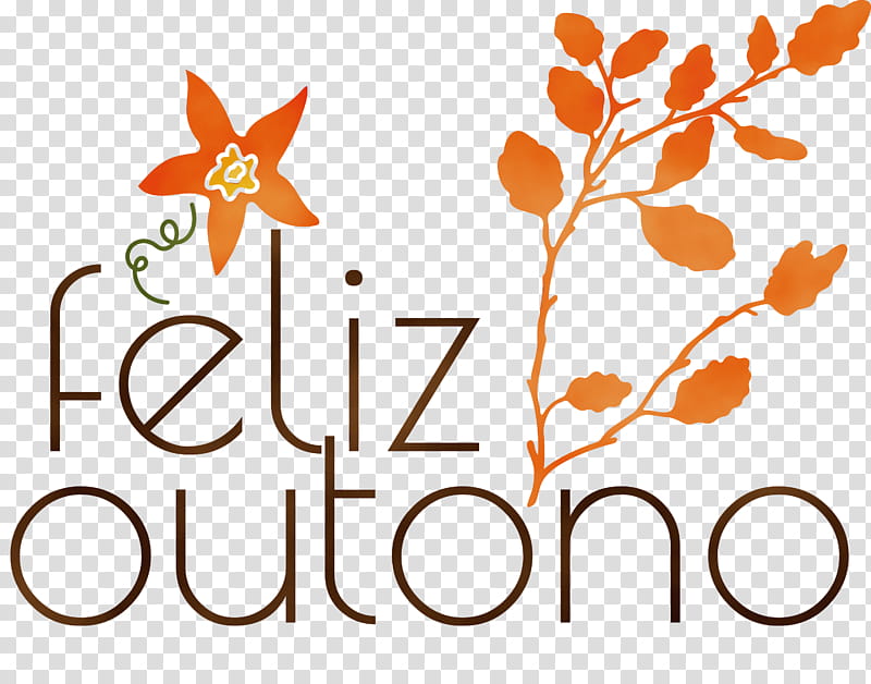 Floral design, Feliz Outono, Happy Fall, Happy Autumn, Watercolor, Paint, Wet Ink, Logo transparent background PNG clipart