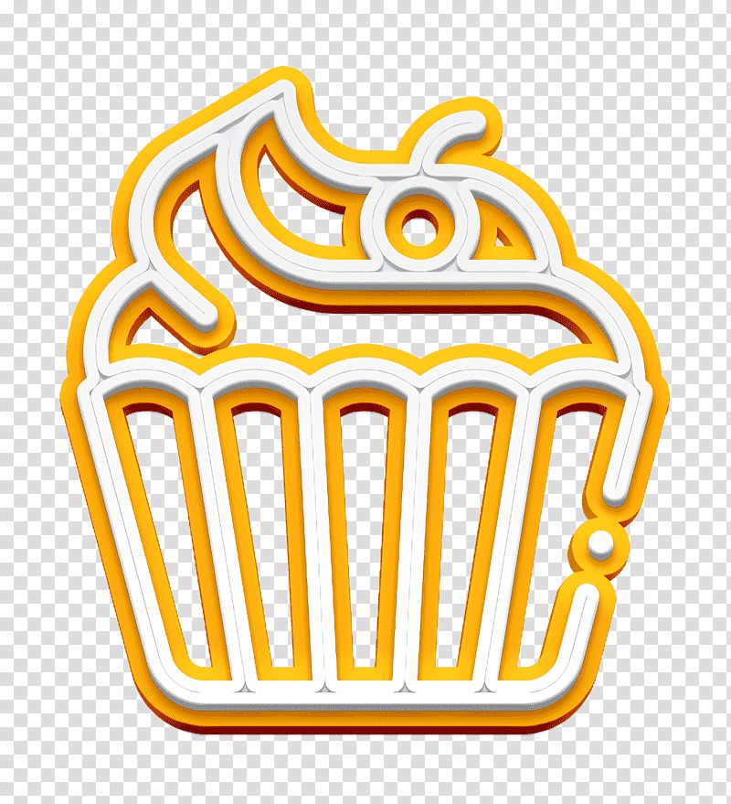 Cupcake icon Muffin icon Summer Food and Drinks icon, Yellow, Line, Meter, Mathematics, Geometry transparent background PNG clipart